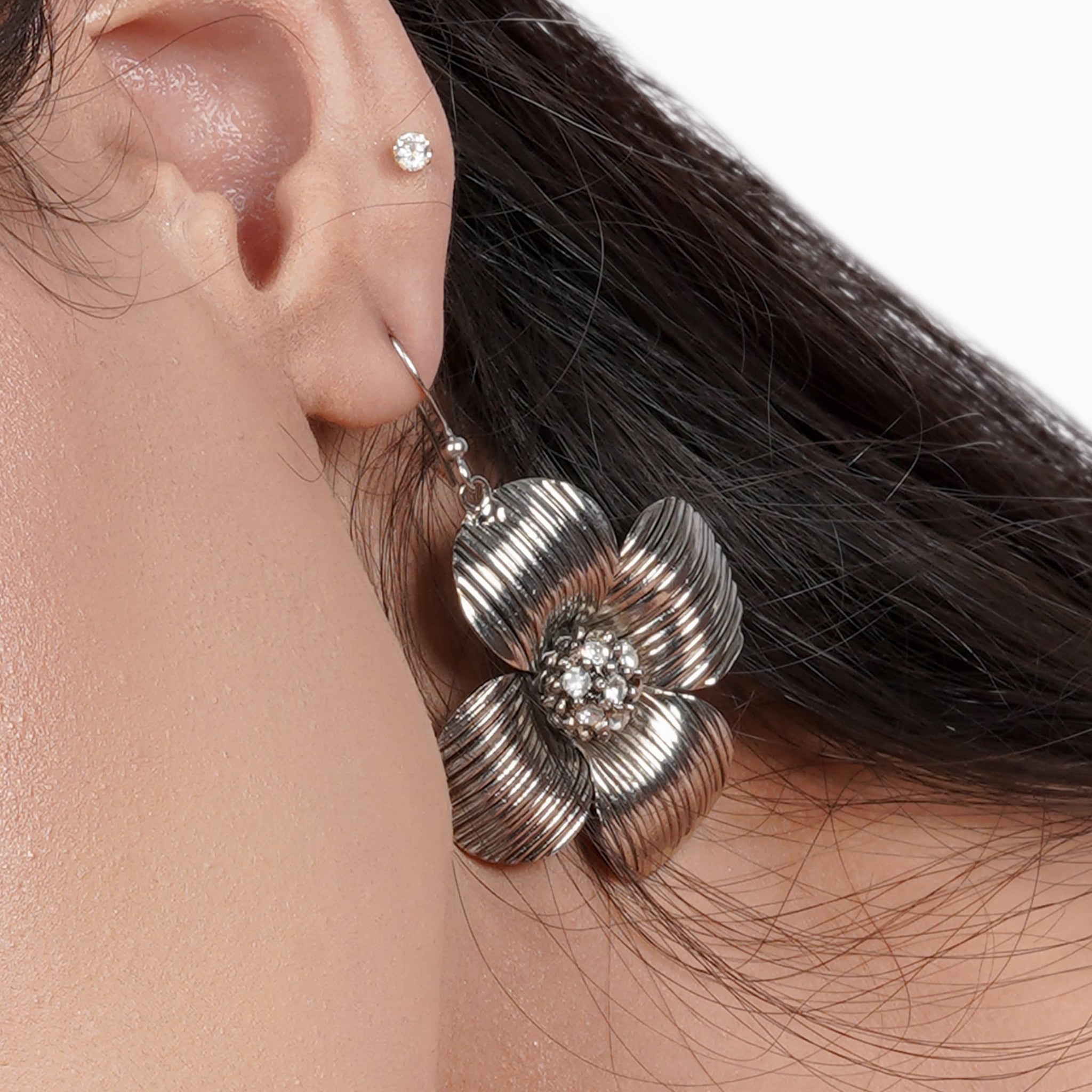 Silver Flower Earring