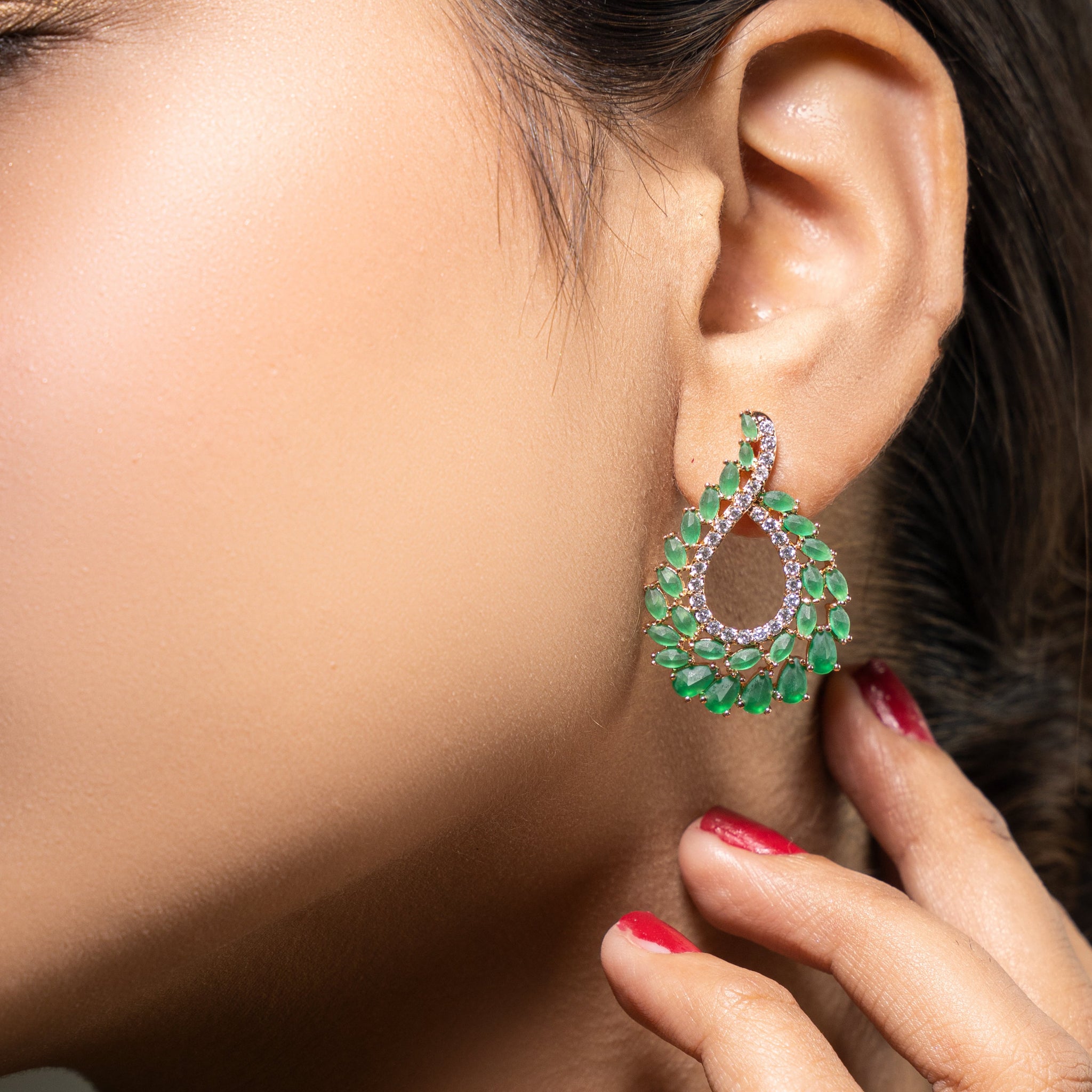 Floral Green Earring
